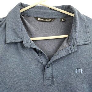 Travis Mathew Men's XL Polo Shirt Navy Blue Cotton Poly Blend